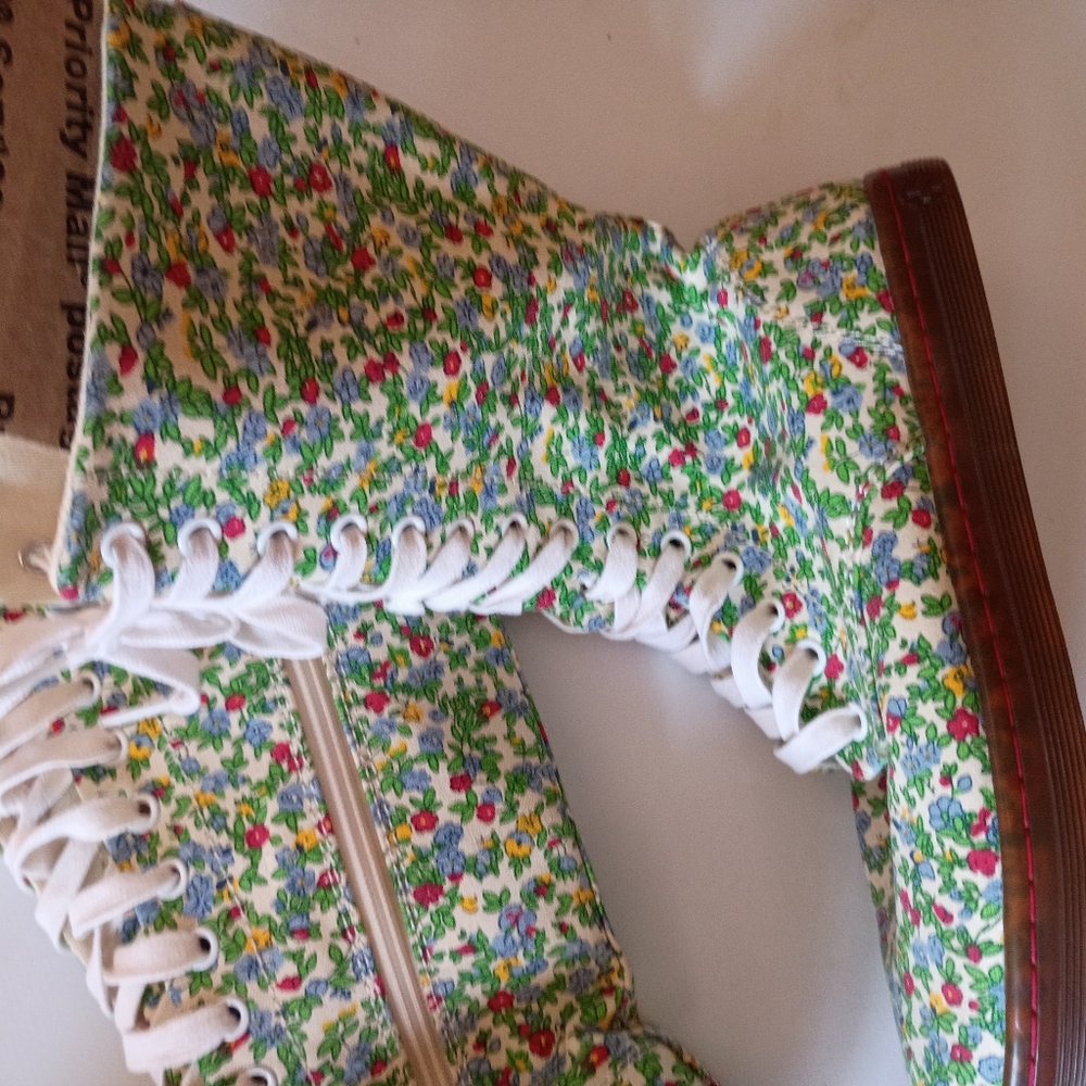 Vintage Y2K Dr Martens Knee High Floral Boots 8 retro Sneakers Shoes - Picture 5 of 6